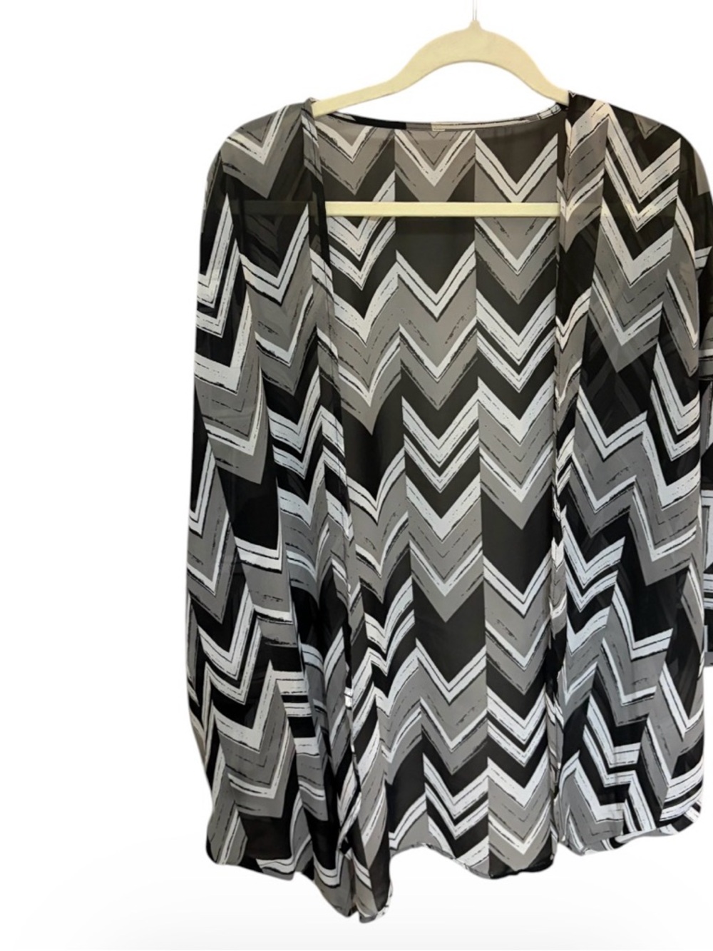 Black & Gray Chevron Sheer Cardigan